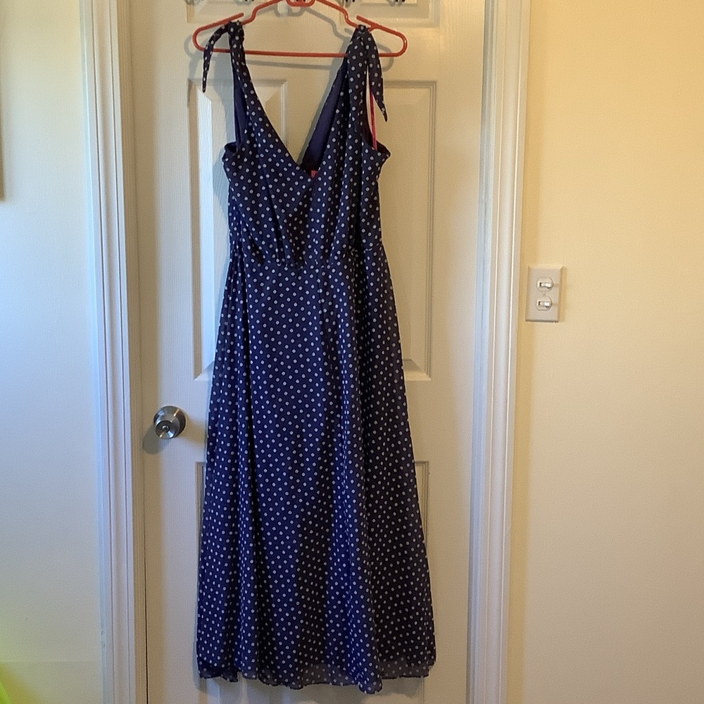 Betsey Johnson Navy Polka Dot Maxi Dress